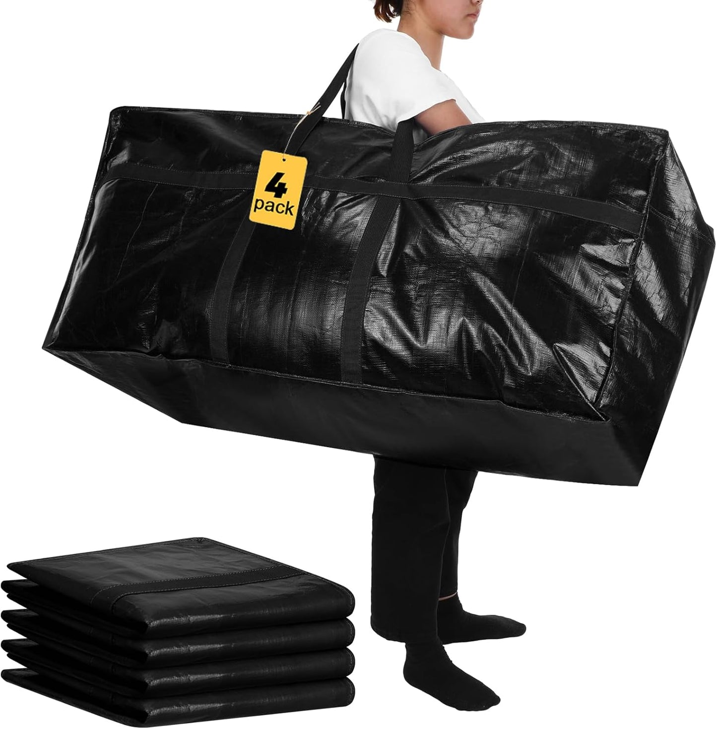 66 Gallon Large Moving Bags with Zipper and Handles for Storage