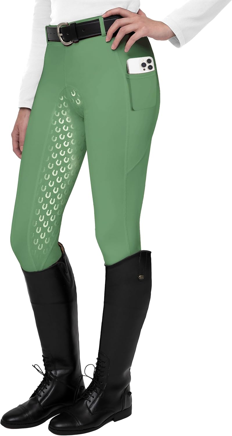 FitsT4 Sports Women's Full Seat Riding Tights with Grip