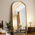71in x 30in Large Arched Full Length Mirror - Stylish Gold Floor
