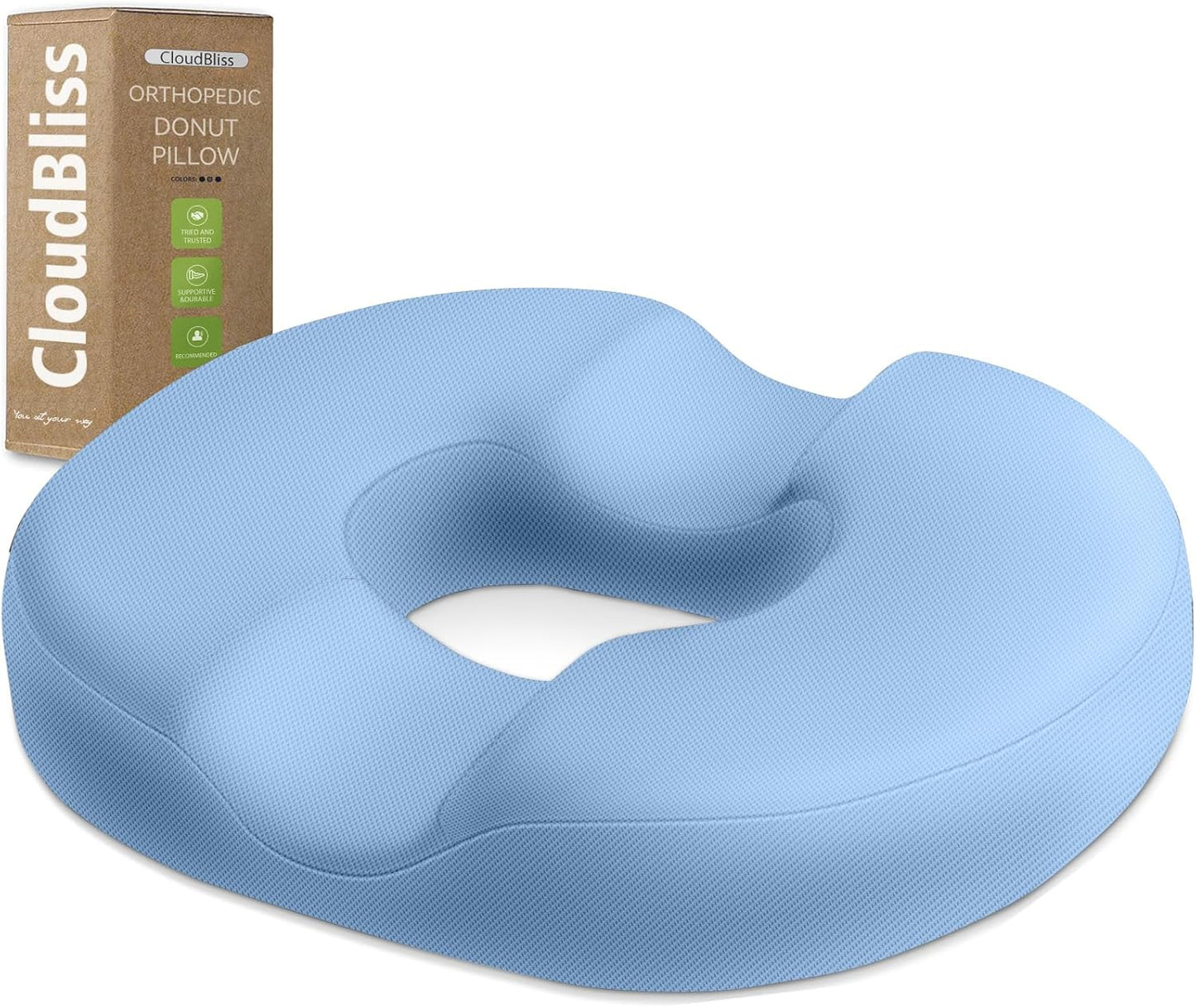 CloudBliss Donut Pillow for Tailbone Pain Relief and Comfort