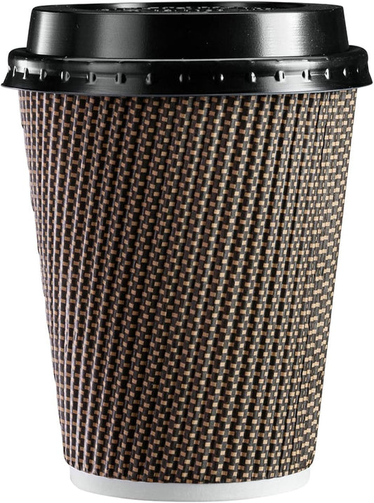 50 Insulated Hot Coffee Cups with Lids - Stay Cozy On-the-Go