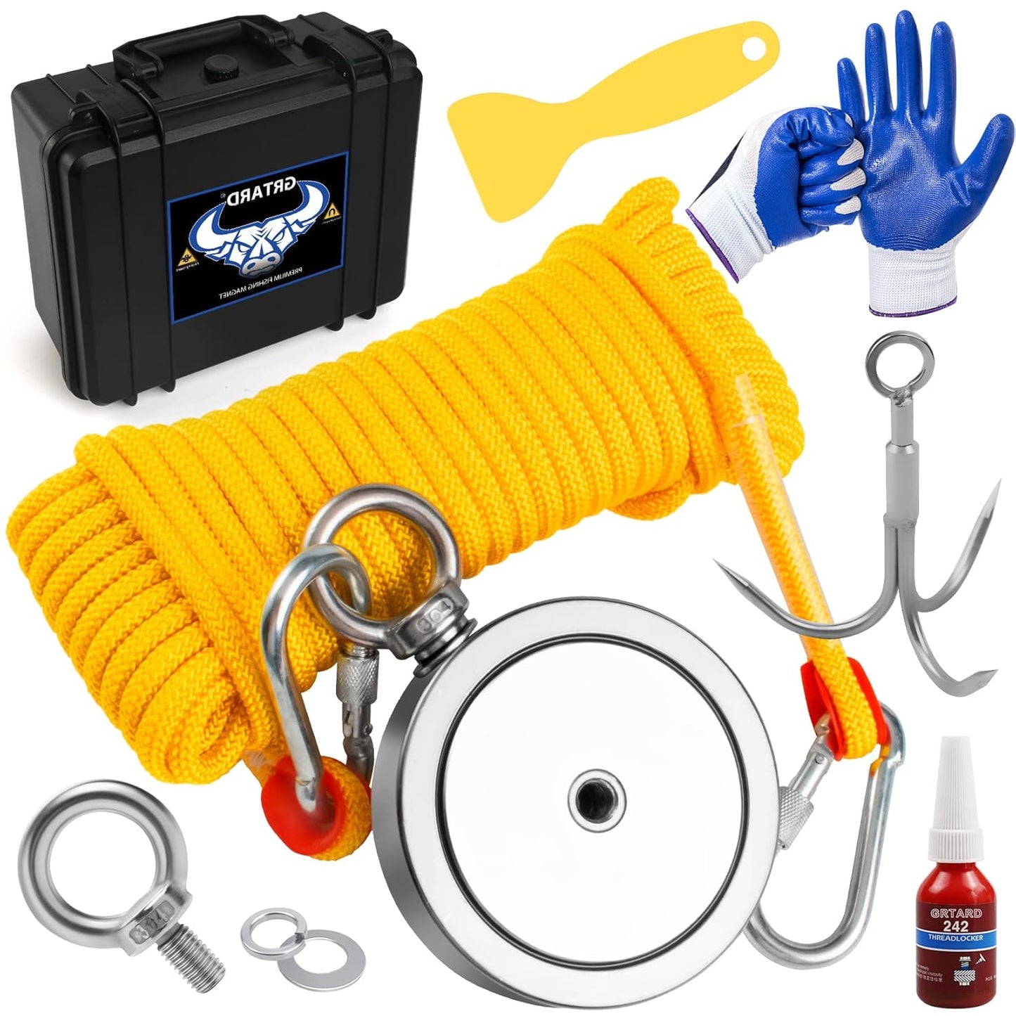 GRTARD Fishing Magnet Kit with 2625LBS Pulling Force and Rope