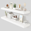 48 in White Floating Shelves for Wall - Deep Rustic Display & Storage