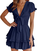 PRETTYGARDEN Women Summer Mini Short Dress - Flowy Tiered Sundress