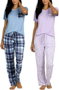 Women's Comfy Pajama Sets 2-Pack - Short & Long Sleeve Options