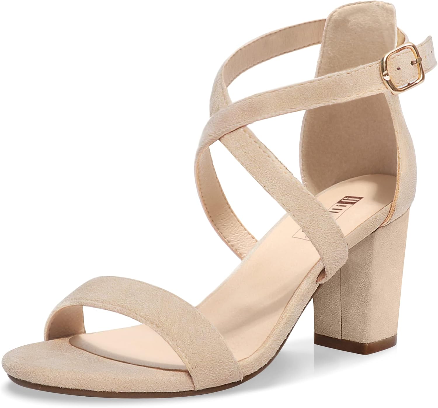 IDIFU Women's Grace Strappy Block Heels Sandals for Comfort