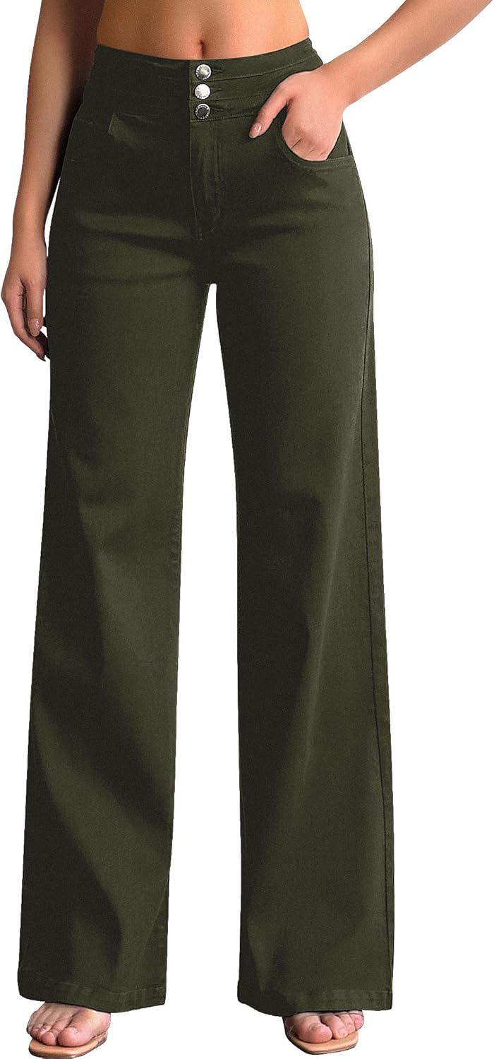 Roswear Women's Wide Leg Jeans for Casual High Waisted Style