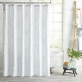 Peri Home White Chenille Cotton Shower Curtain, 72x72