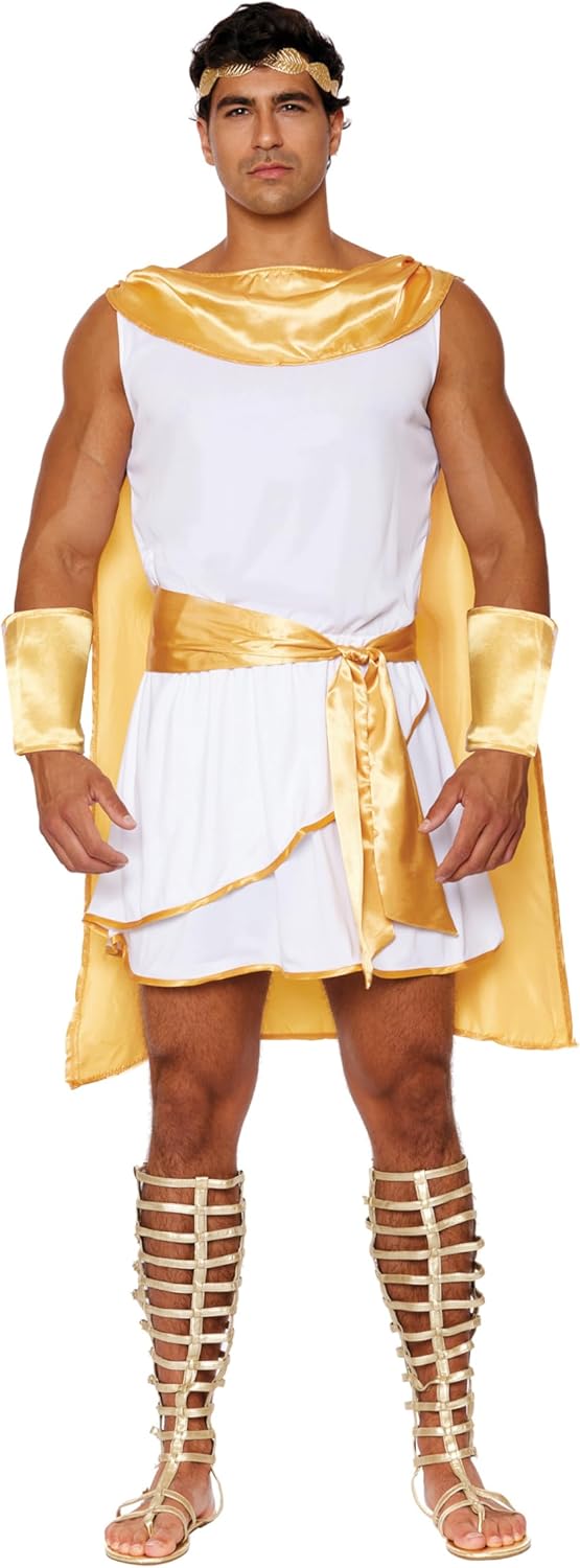 Dreamgirl He's a God Costume Set with Gold Leaf Headpiece