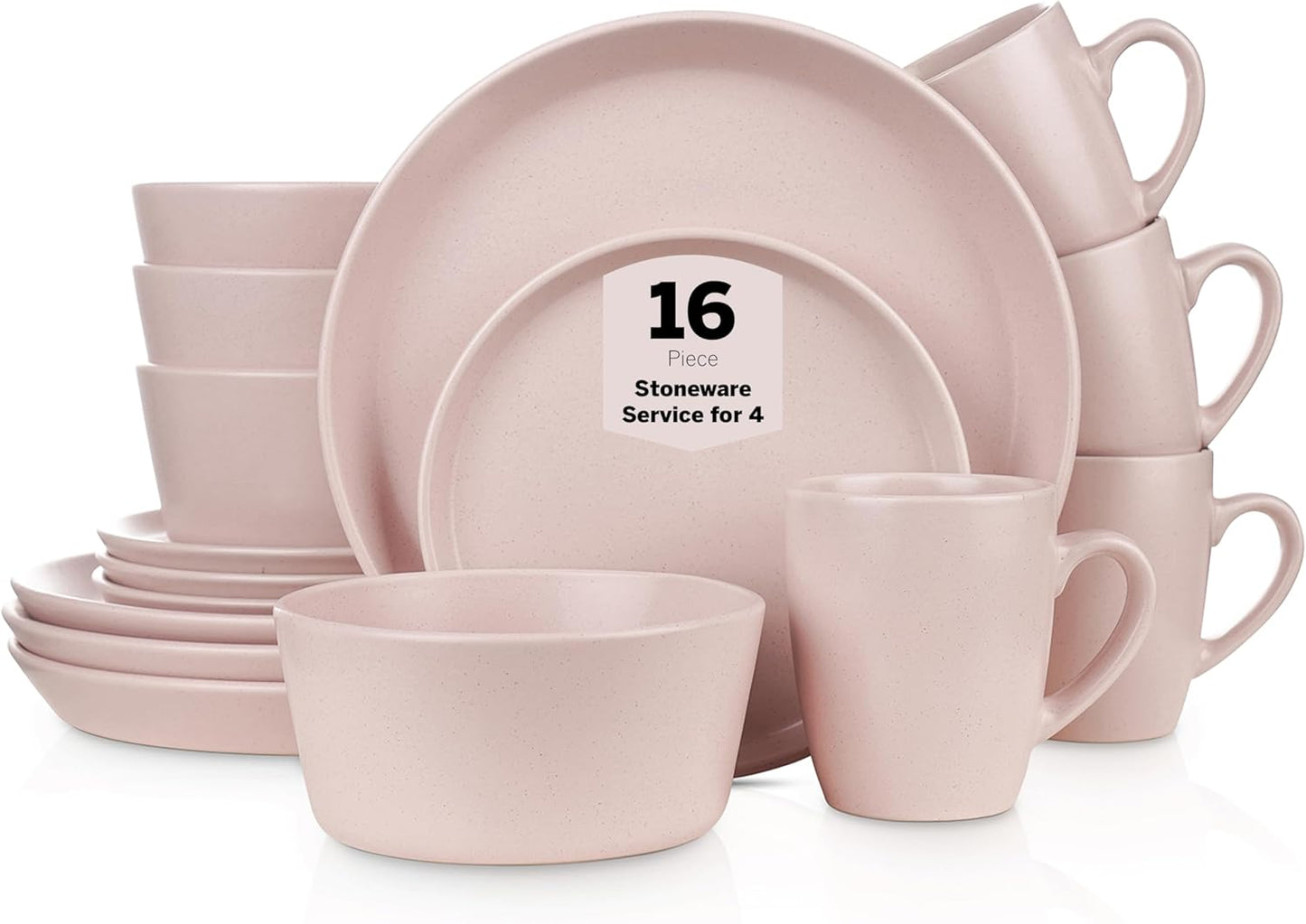 Albie Stoneware 16-Piece Dinnerware Set for Modern Dining