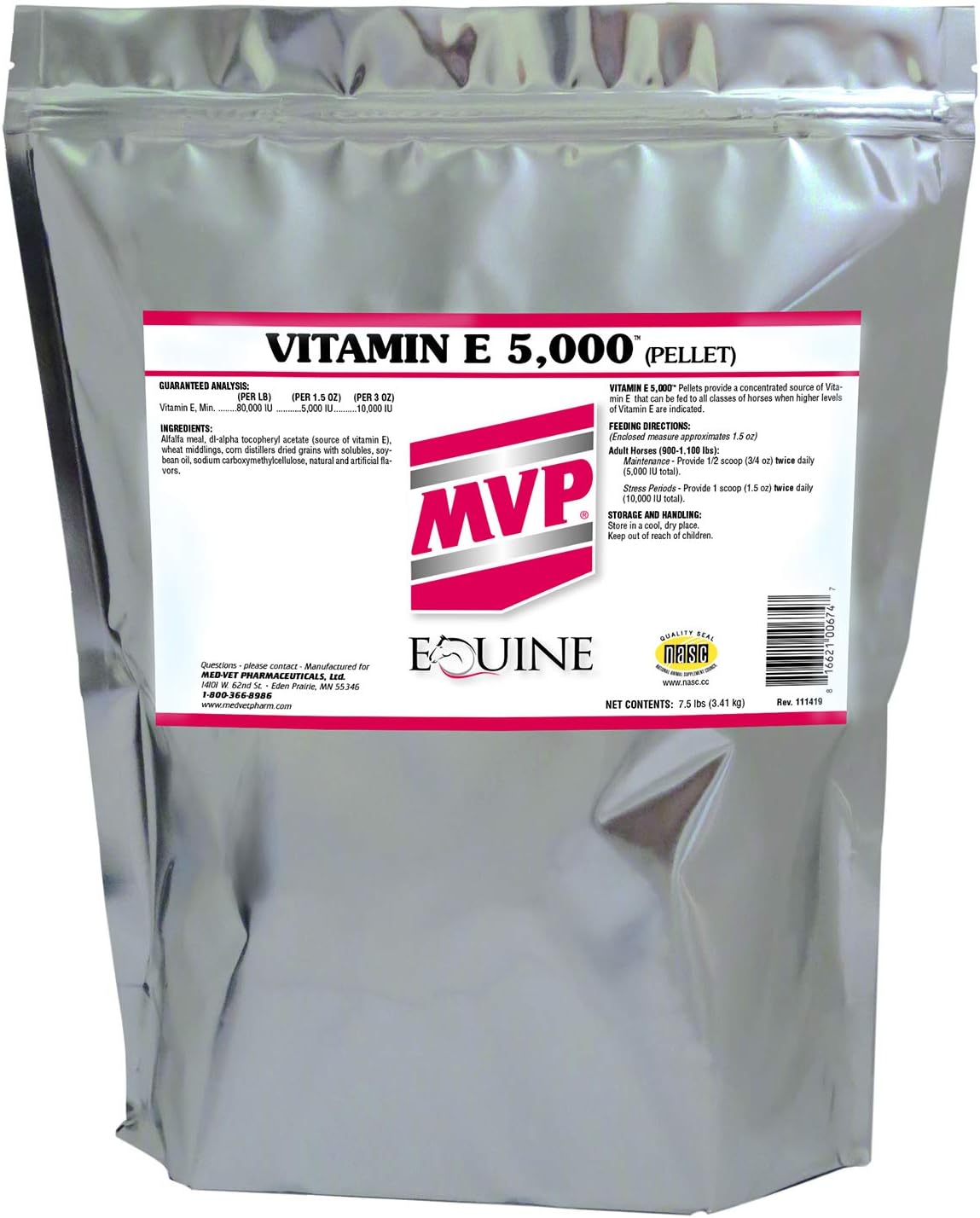 Vitamin E 5,000 Pelleted Supplement for Horses - NASC Approved