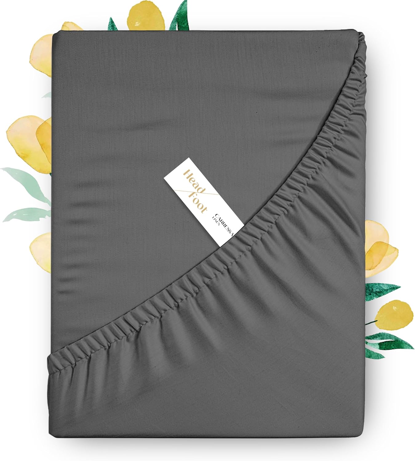 Luxurious 100% Cotton King Size Fitted Sheet - Dark Grey
