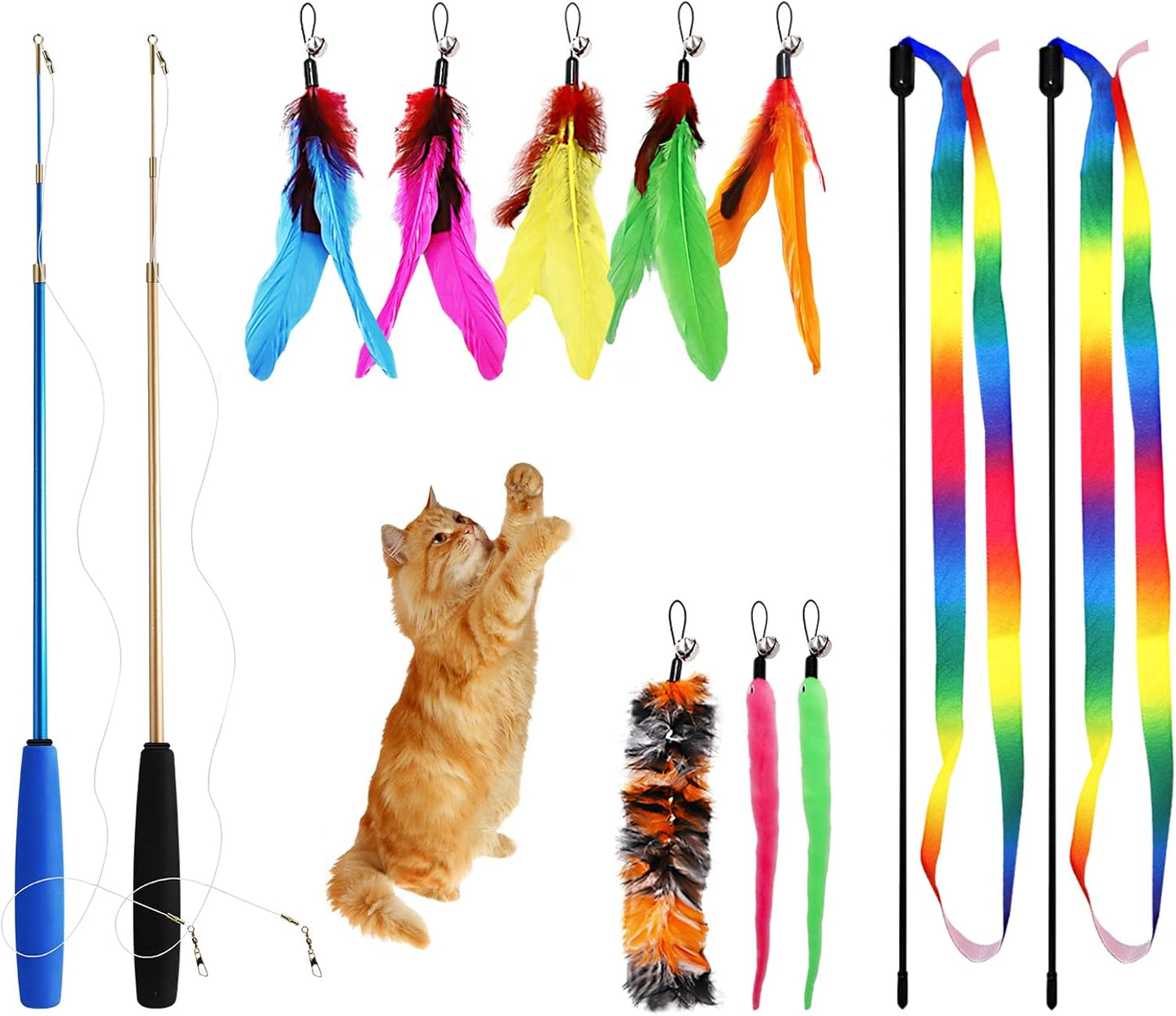 Interactive Cat Wand Set for Fun Exercise by SUNSHINETOP