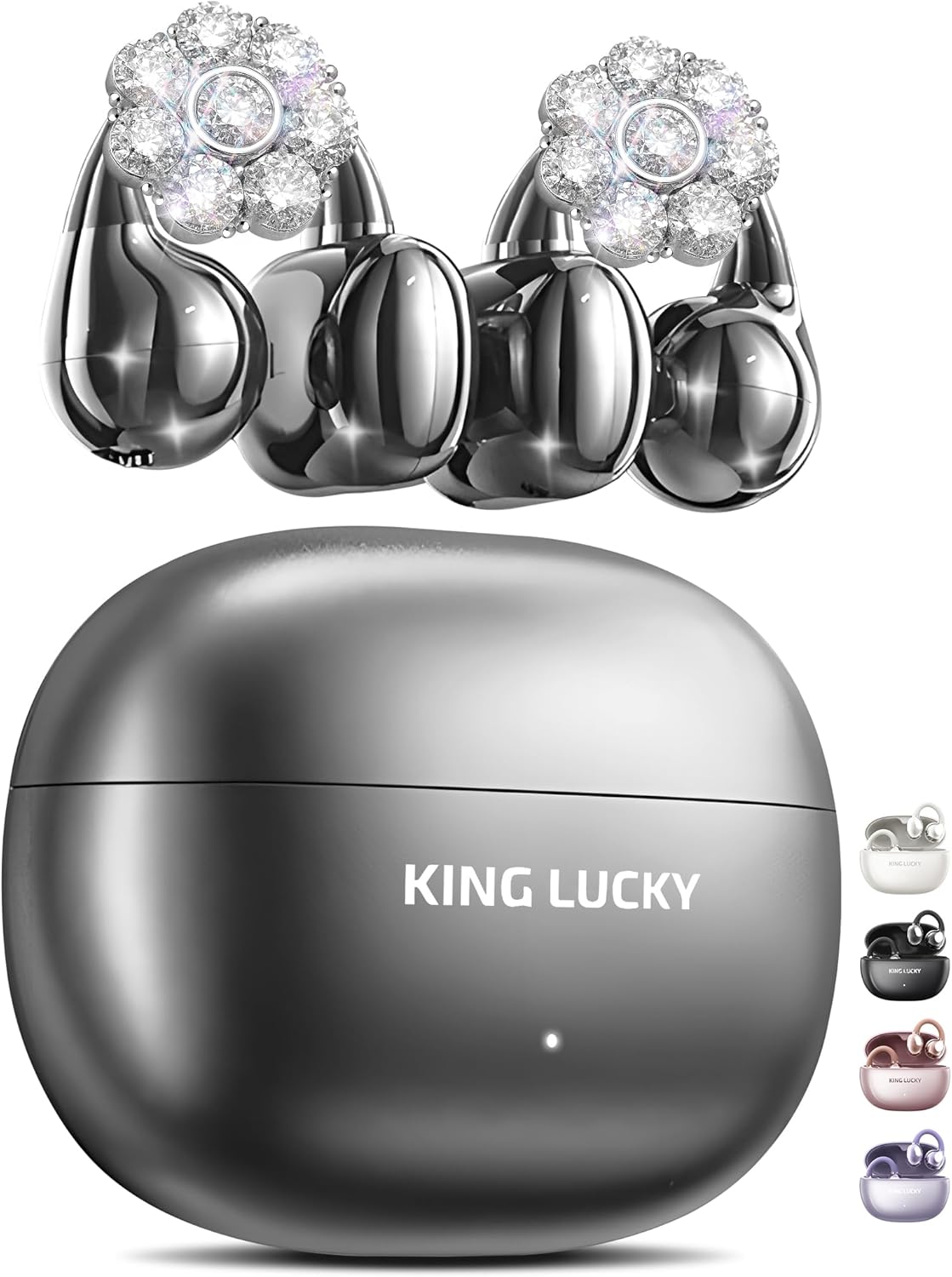 King Lucky Clip-on Earbuds Jewelry Wireless Bluetooth 5.4 for Women