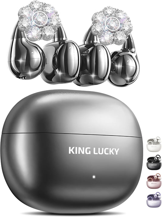 King Lucky Clip-on Earbuds Jewelry Wireless Bluetooth 5.4 for Women