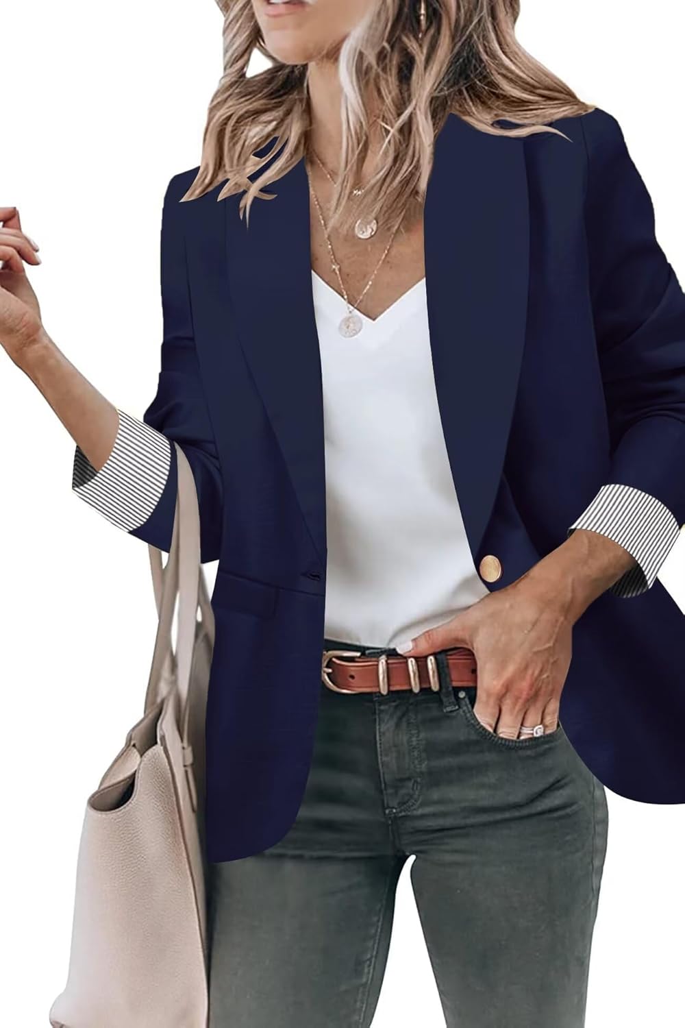 Genhoo Blazer Jackets for Women - Stylish Office Casual Wear
