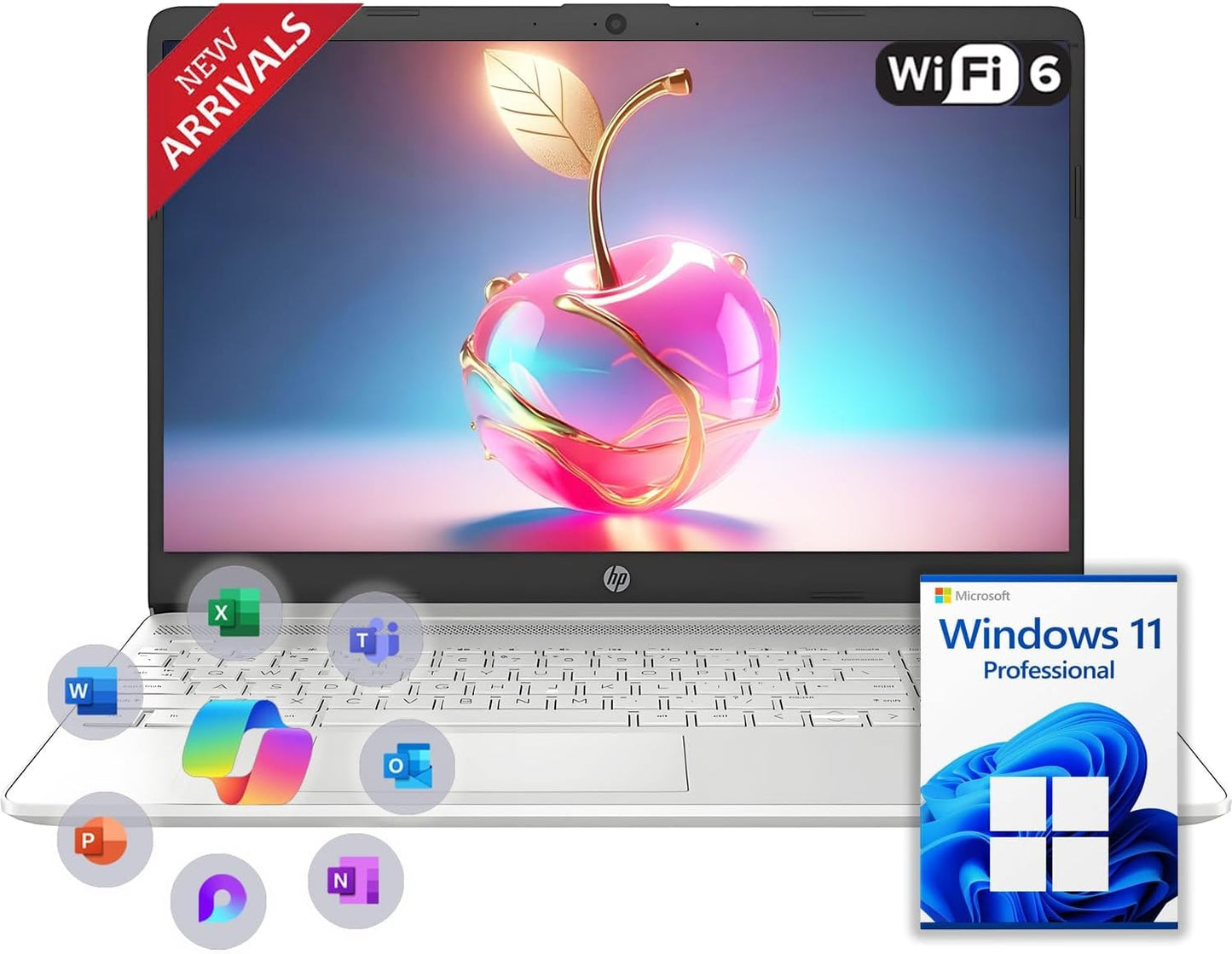 HP 15.6-inch Laptop with 8GB RAM and 512GB SSD for Productivity