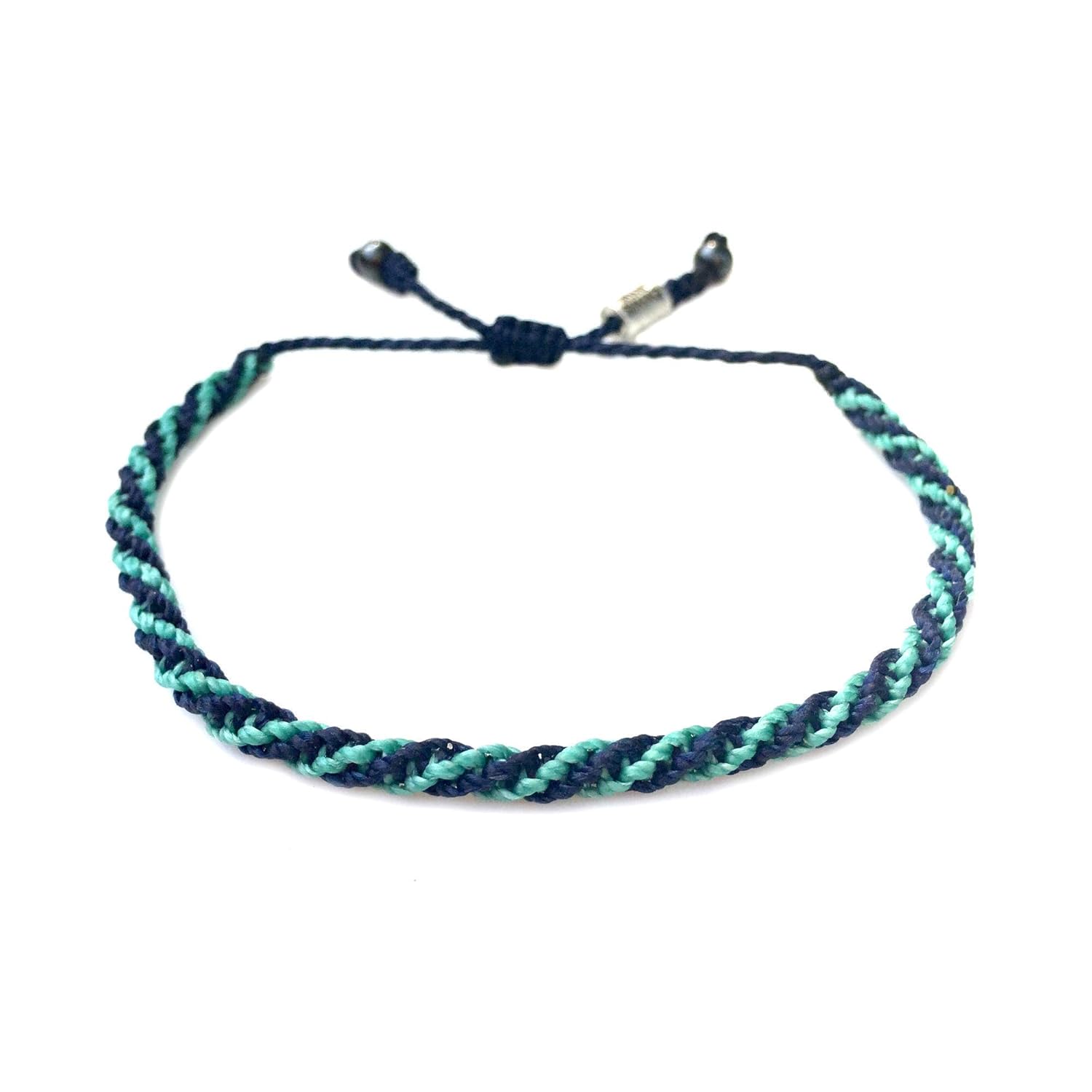 Navy Aqua Sailor Rope Bracelet Unisex Waterproof Handmade Jewelry