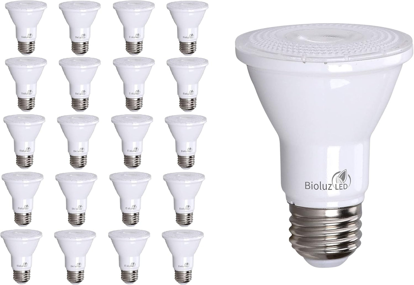 Bioluz LED PAR20 Light Bulbs 20 Pack, Dimmable Soft White