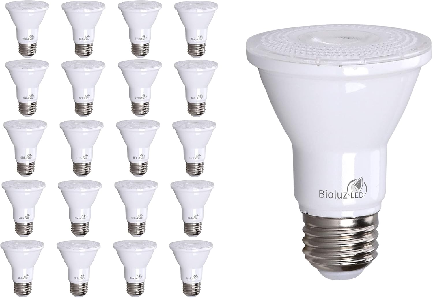 Bioluz LED PAR20 Light Bulbs 20 Pack, Dimmable Soft White