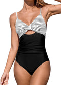 One Piece Swimsuit for Women Twist Front Cutout - Flattering Fit This