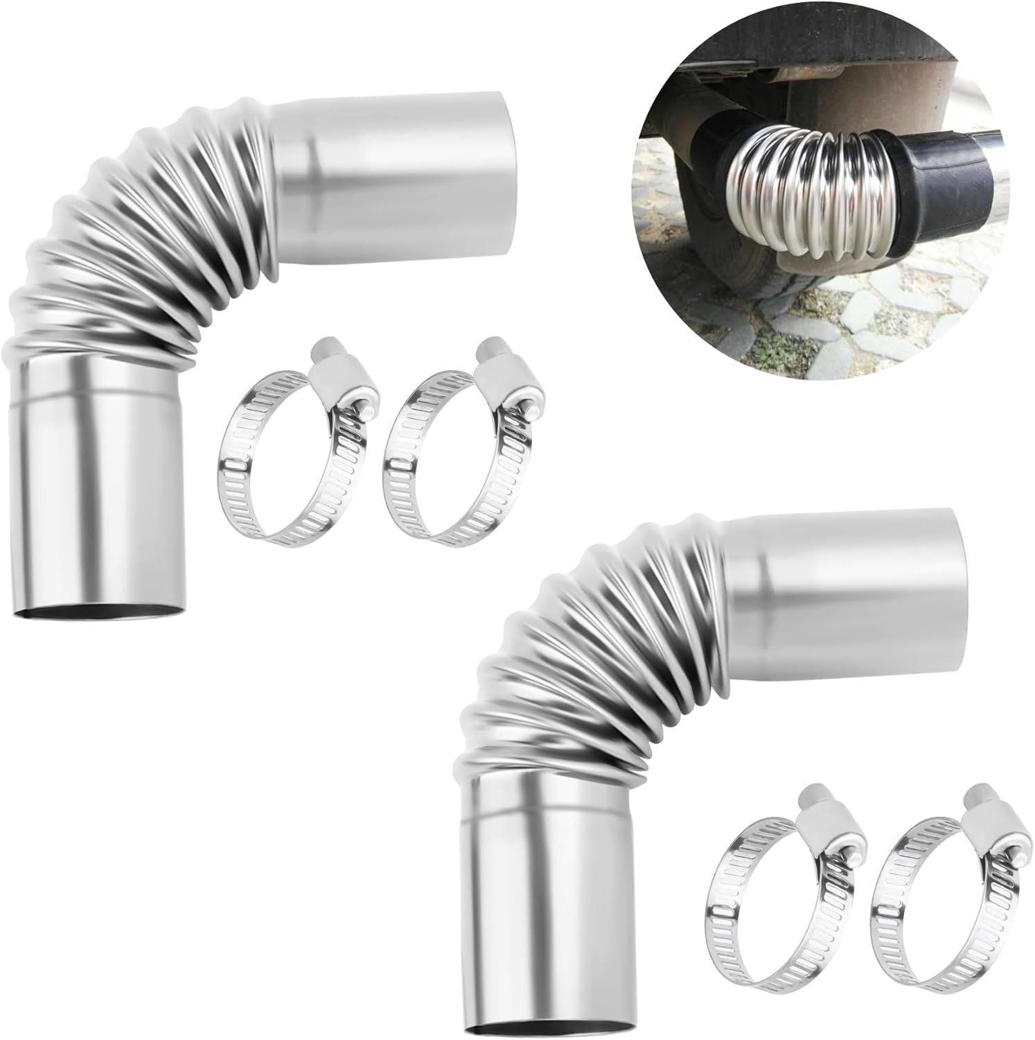 Stainless Steel Diesel Heater Exhaust Kit - Efficient Heating!