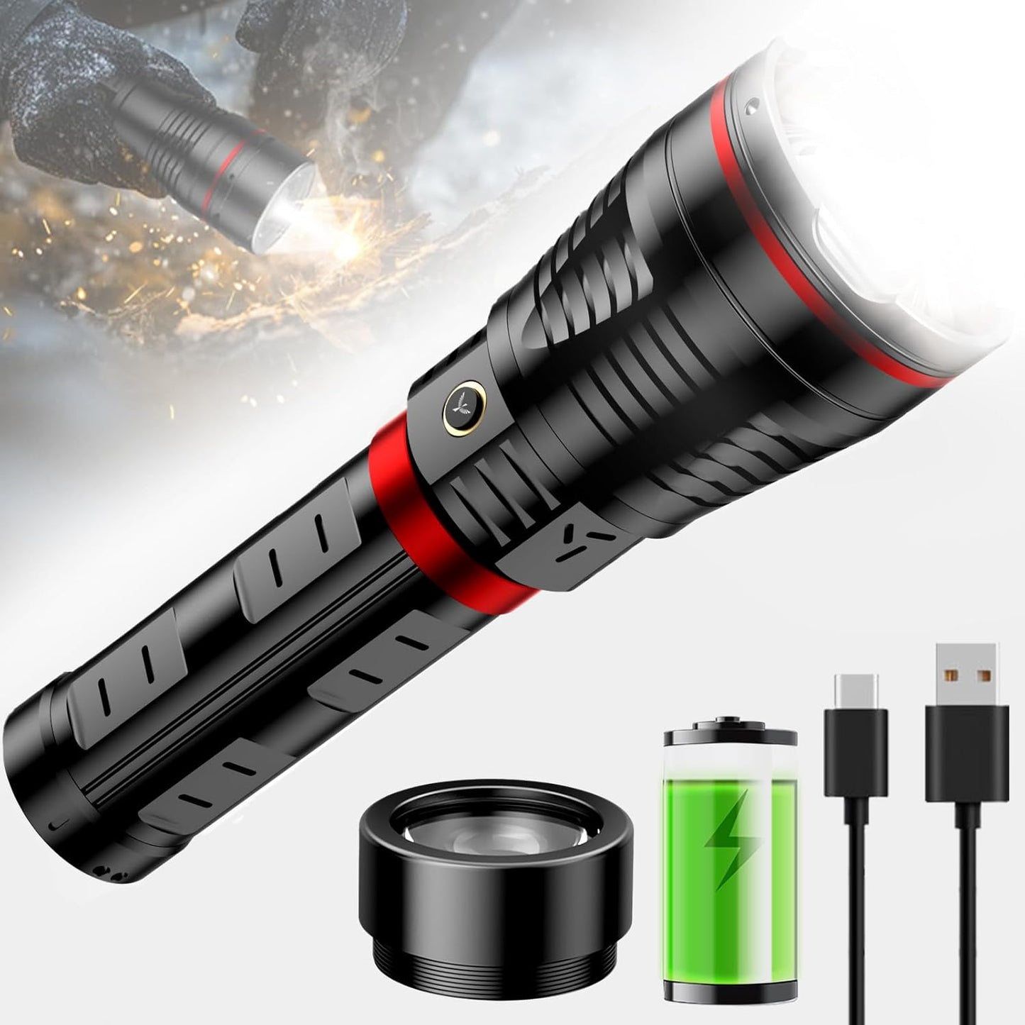 SKYFIRE Brightest Flashlights with Ignition Lens for All Needs