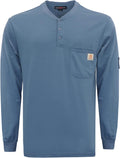 Flame Resistant Henley Shirt for Men 5.5oz Cotton - FR Safety