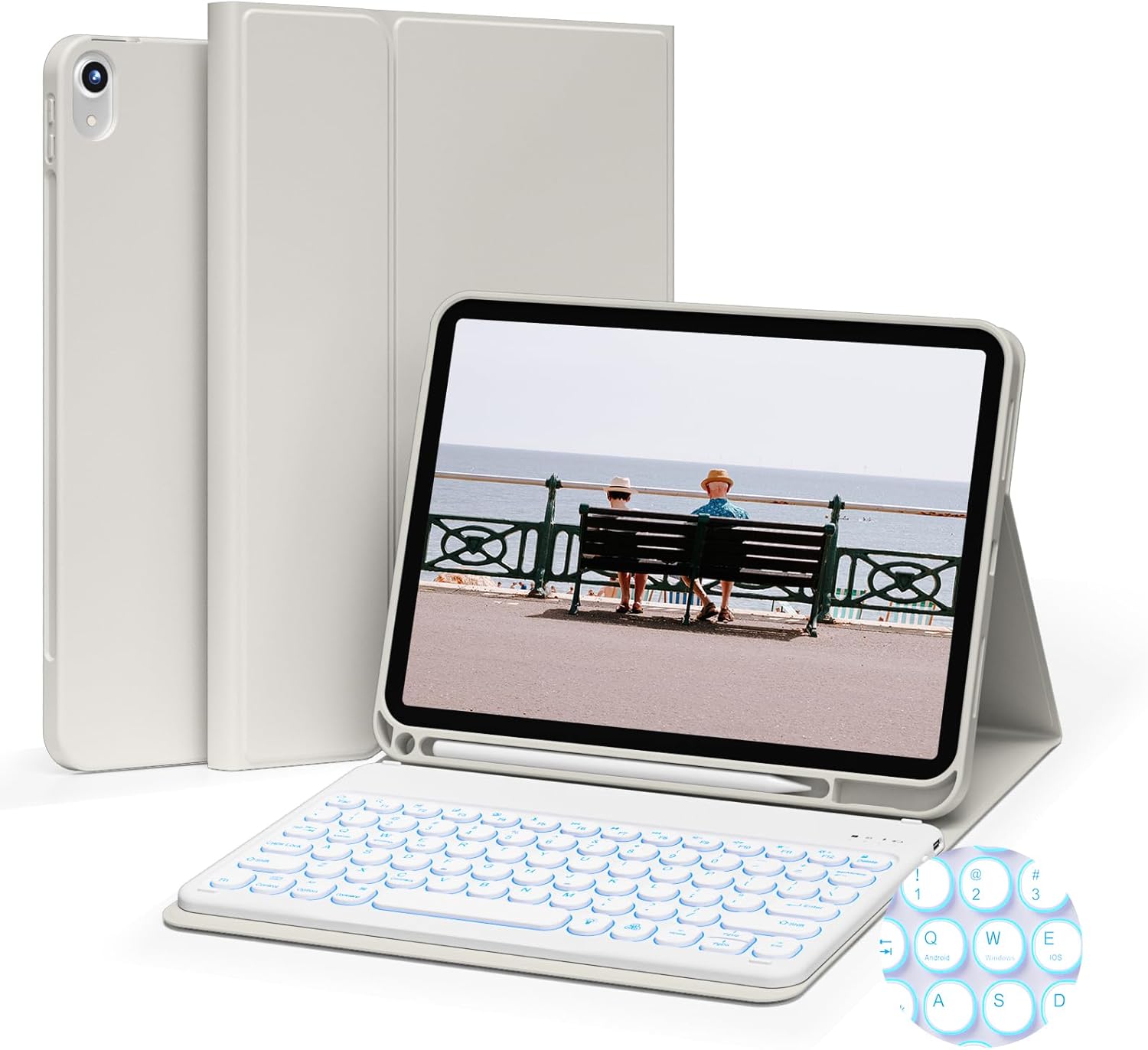 Keyboard Case for iPad 11th Gen with 7-Color Backlit Keyboard