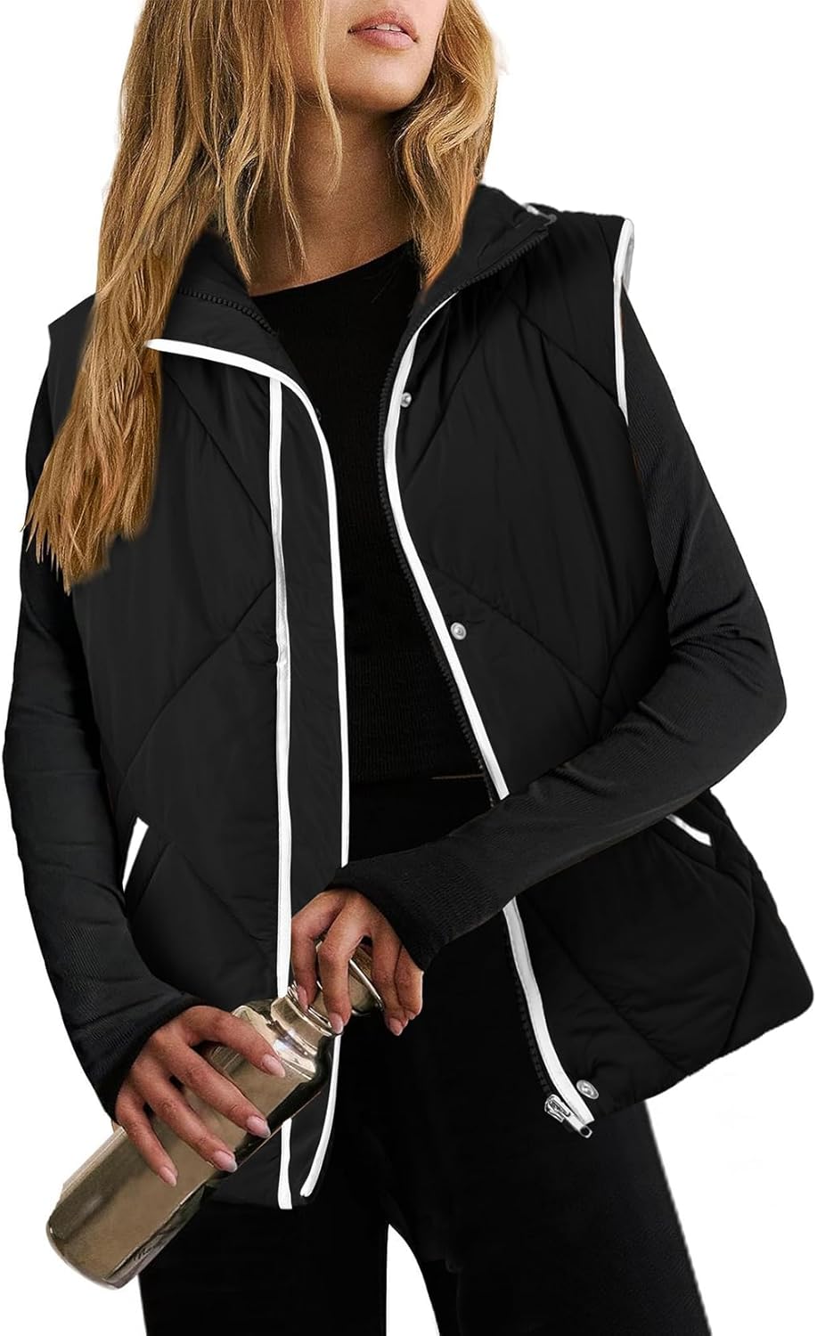 SHEWIN Puffer Vest for Women - Stylish Quilted Zip Up Outerwear