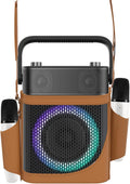 Portable Bluetooth Speaker with Light and Karaoke - Loud Bass, 8H Play