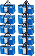 Extra Large Moving Bags 10 Pack Blue - Heavy Duty Storage Totes