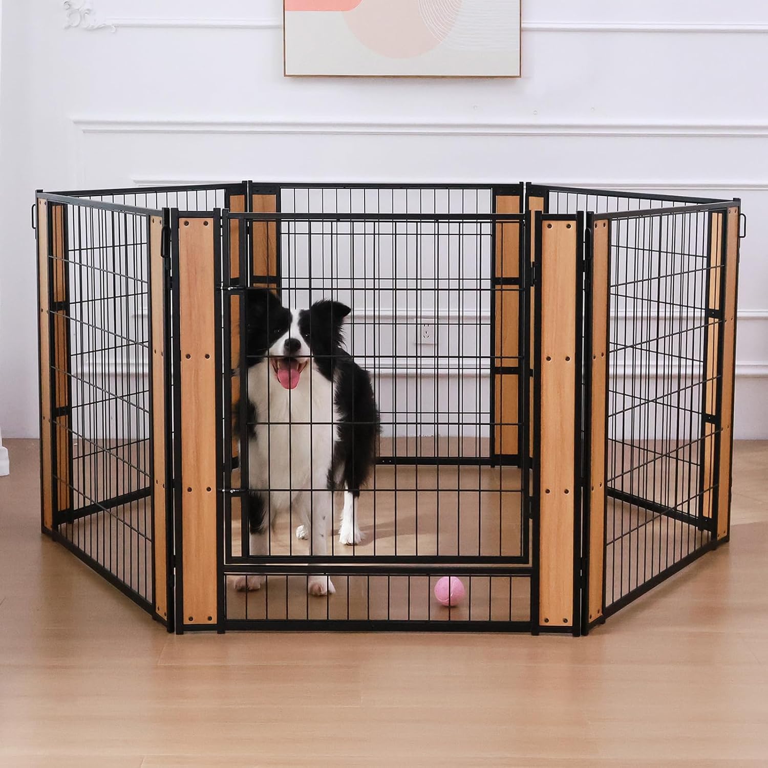 Heavy Duty Dog Playpen 35.4 Inch Height for Indoor Outdoor Use