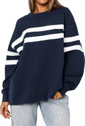 Striped Oversized Sweatshirt Women - Cozy Fall Crewneck Tunic Women's