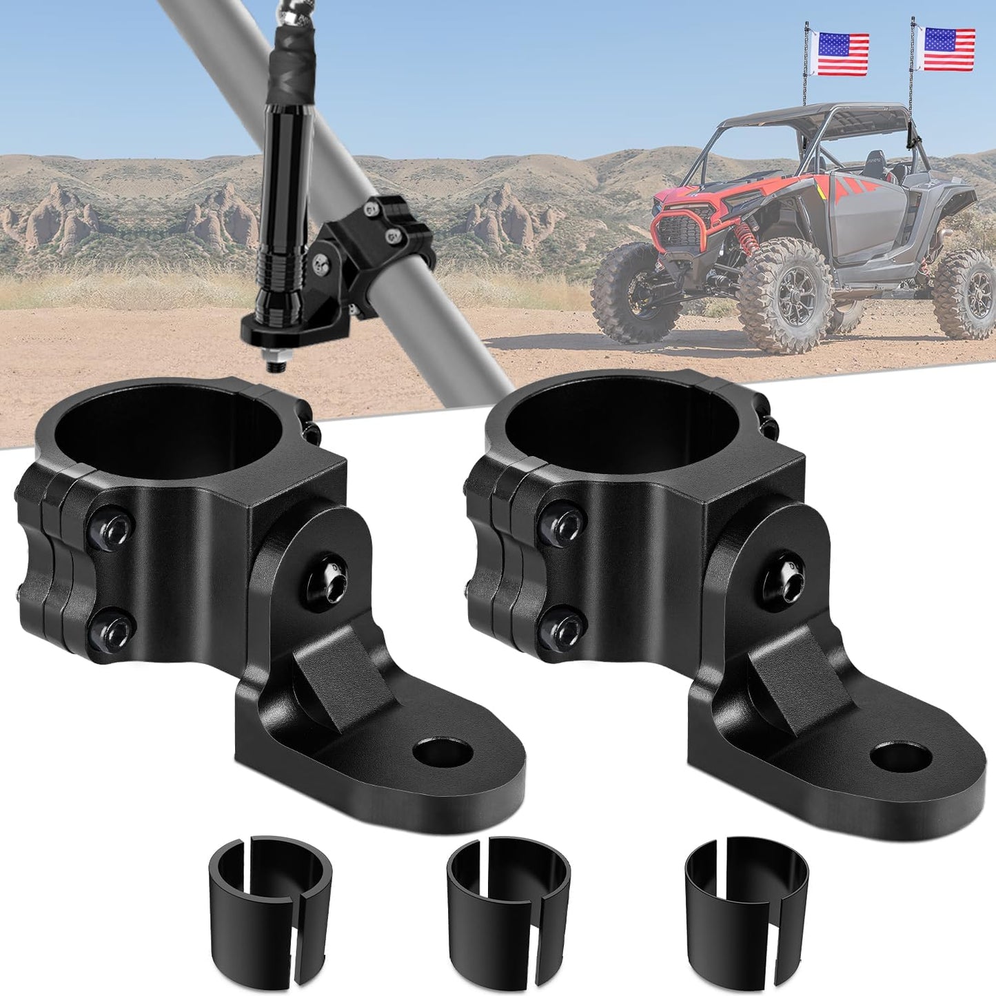 Nilight UTV Flag Antenna Mount Adjustable Heavy Duty Bracket