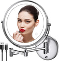 Rocollos Rechargeable Wall Mounted Lighted Makeup Mirror - 8in