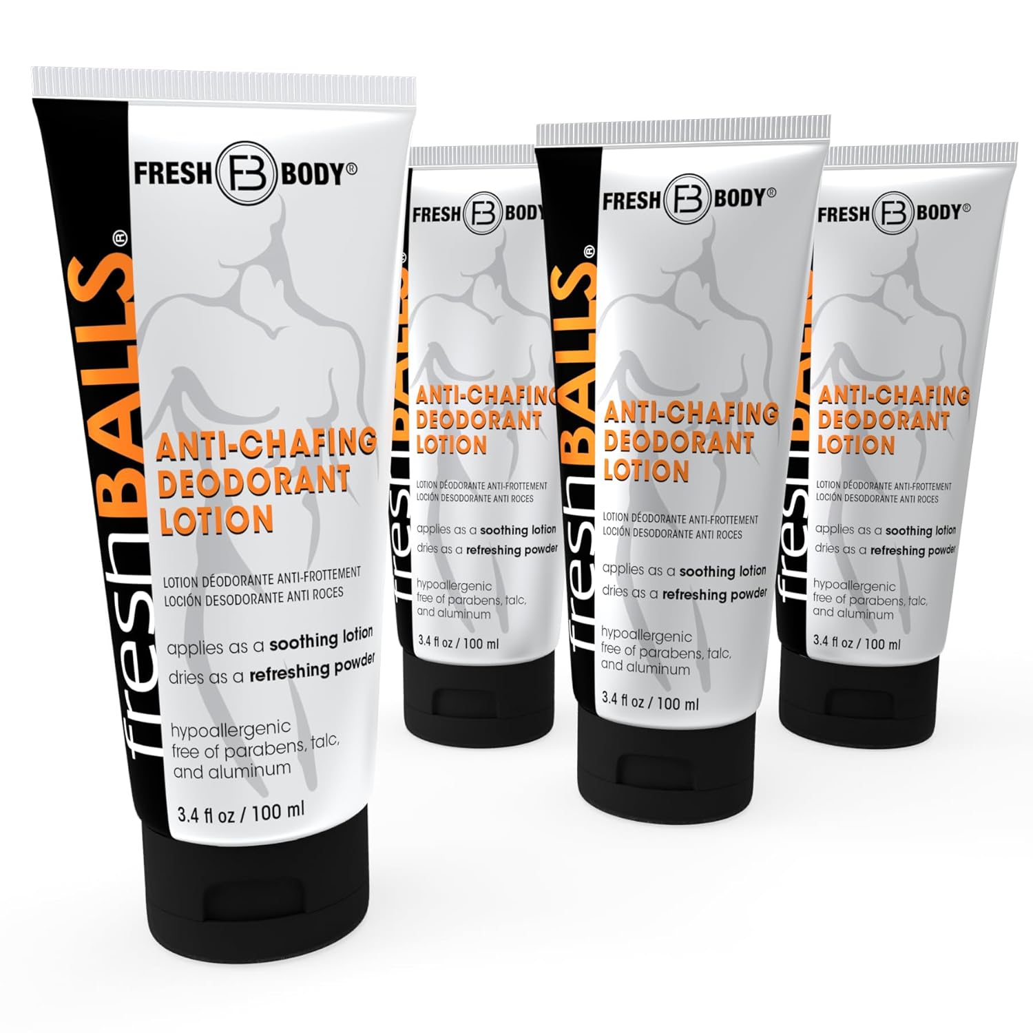 FRESH BALLS Lotion 4 Pack Anti-Chafing Cream for Men
