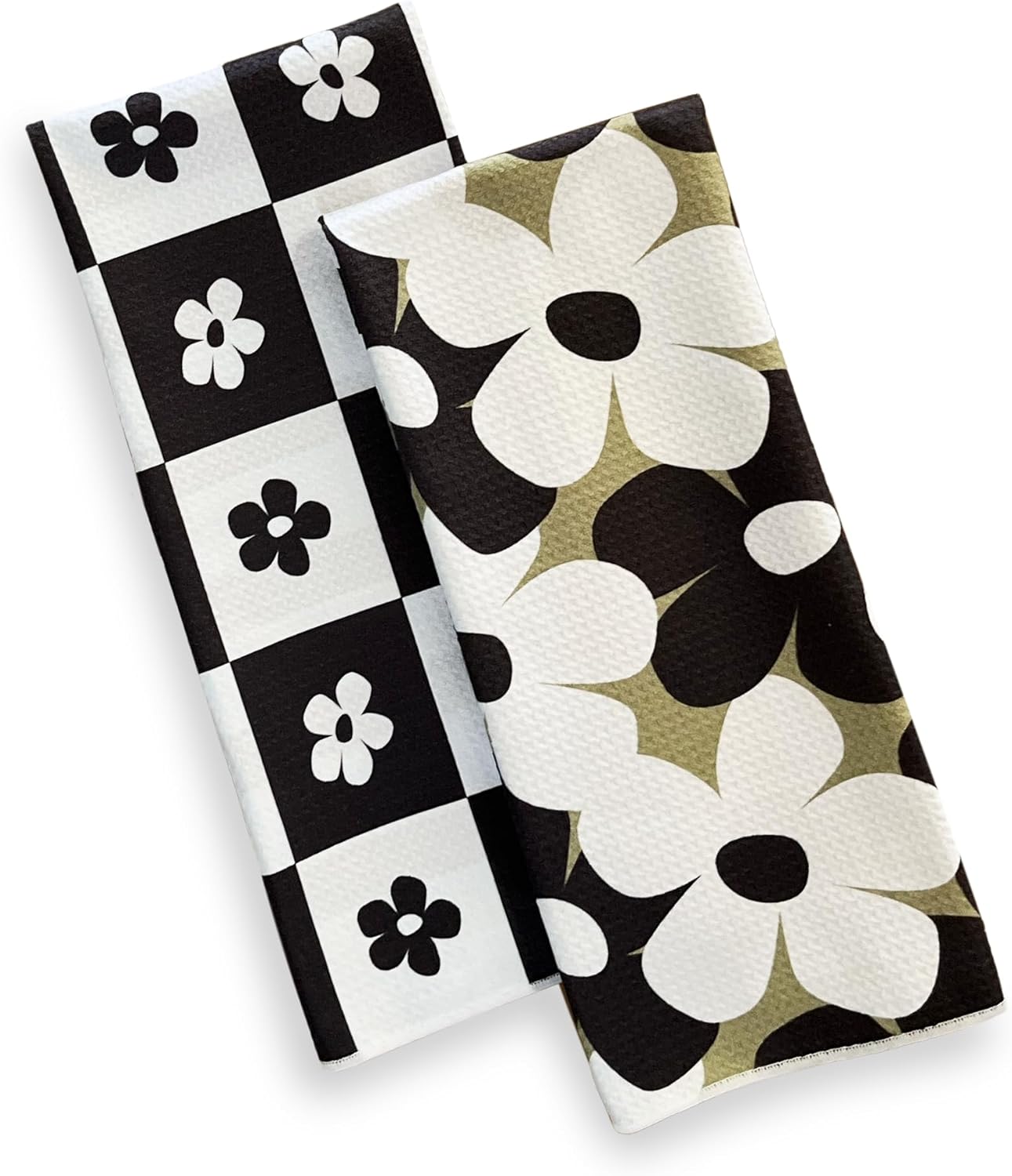 Quick Dry Microfiber Kitchen Towels 2 Pack - Absorbent Waffle Weave