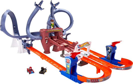 Hot Wheels Toy Car Track Set: Spider-Man's Web-Slinging Speedway
