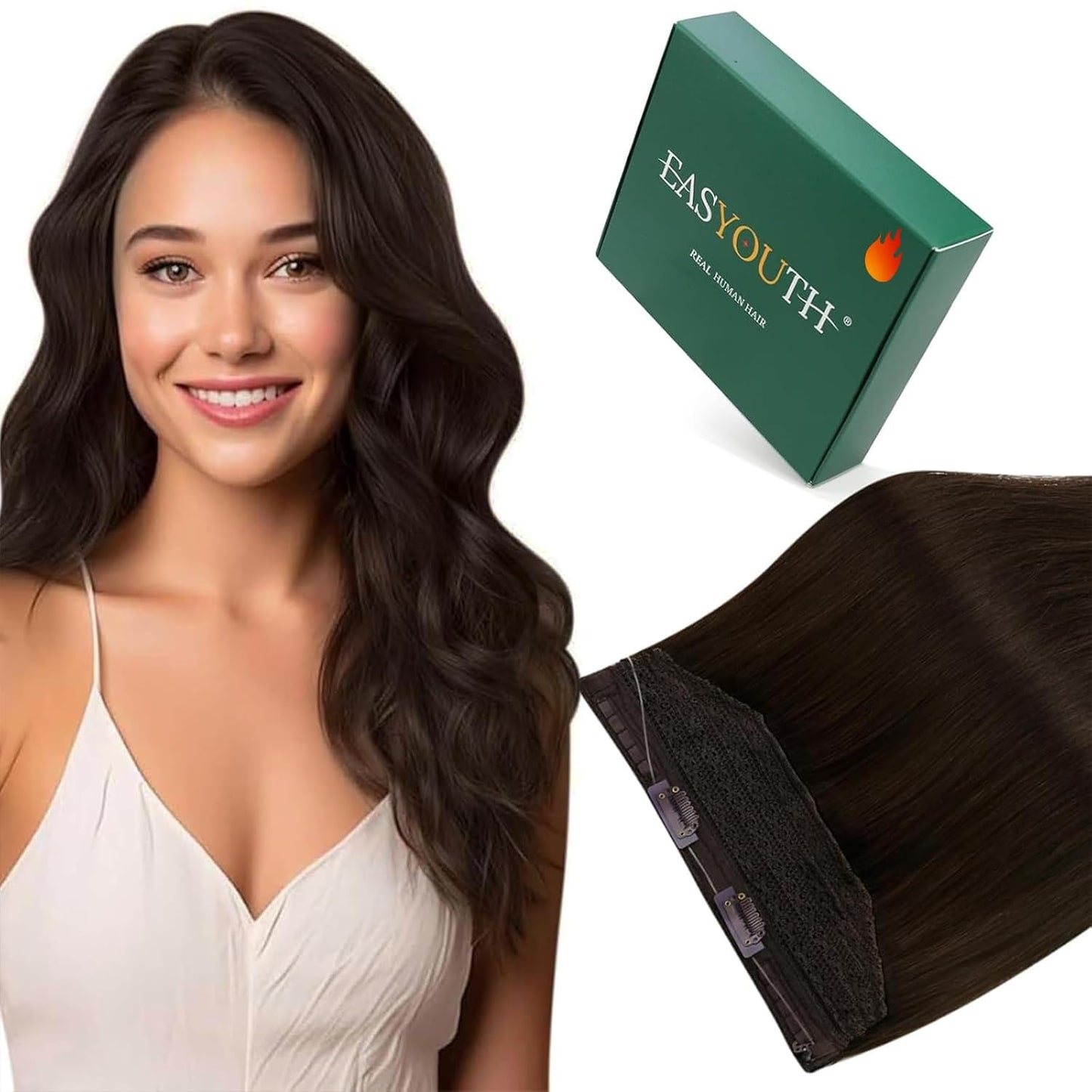 Easyouth Wire Human Hair Extensions for Natural Look and Comfort
