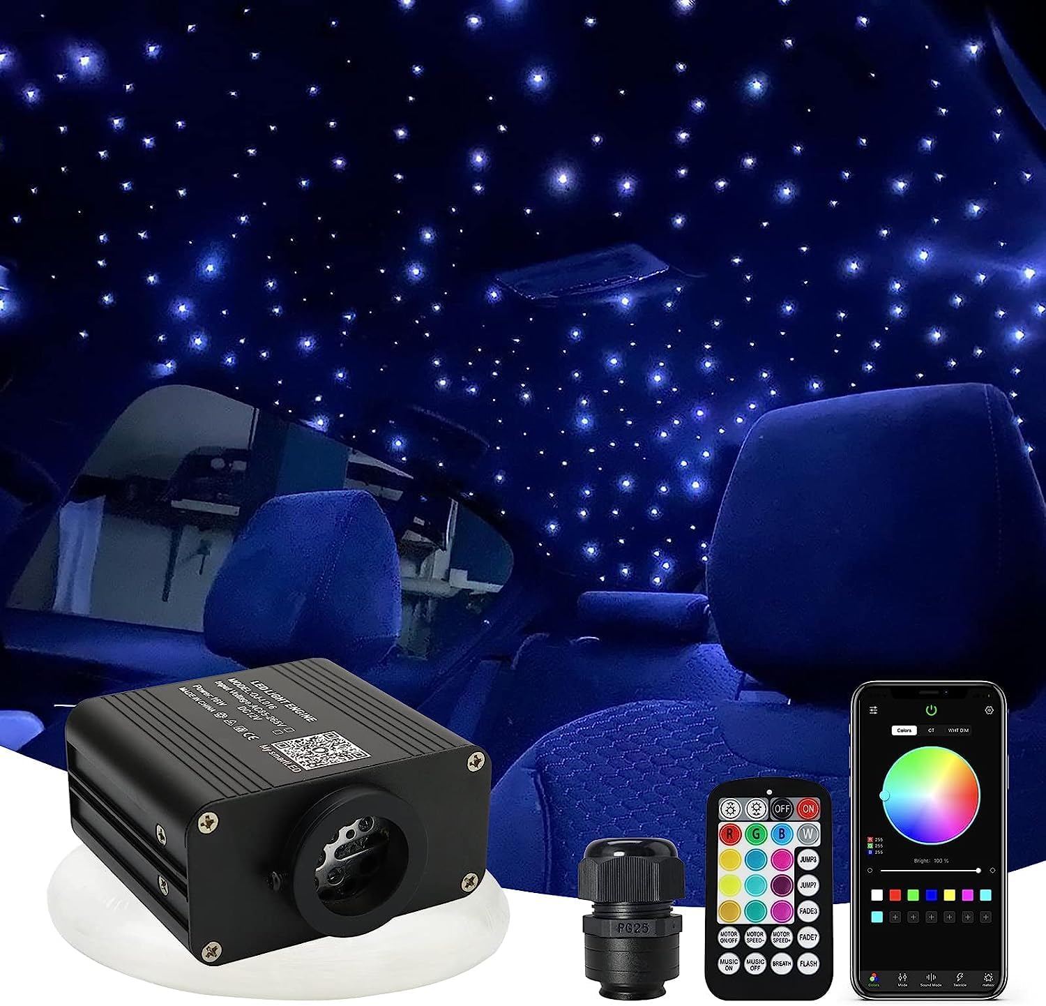 16W Starlight Headliner Kit for Car and Home Decoration