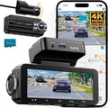 FocuWay 4K Dual Dash Cam: Built-in 5G WiFi, GPS & Voice Control