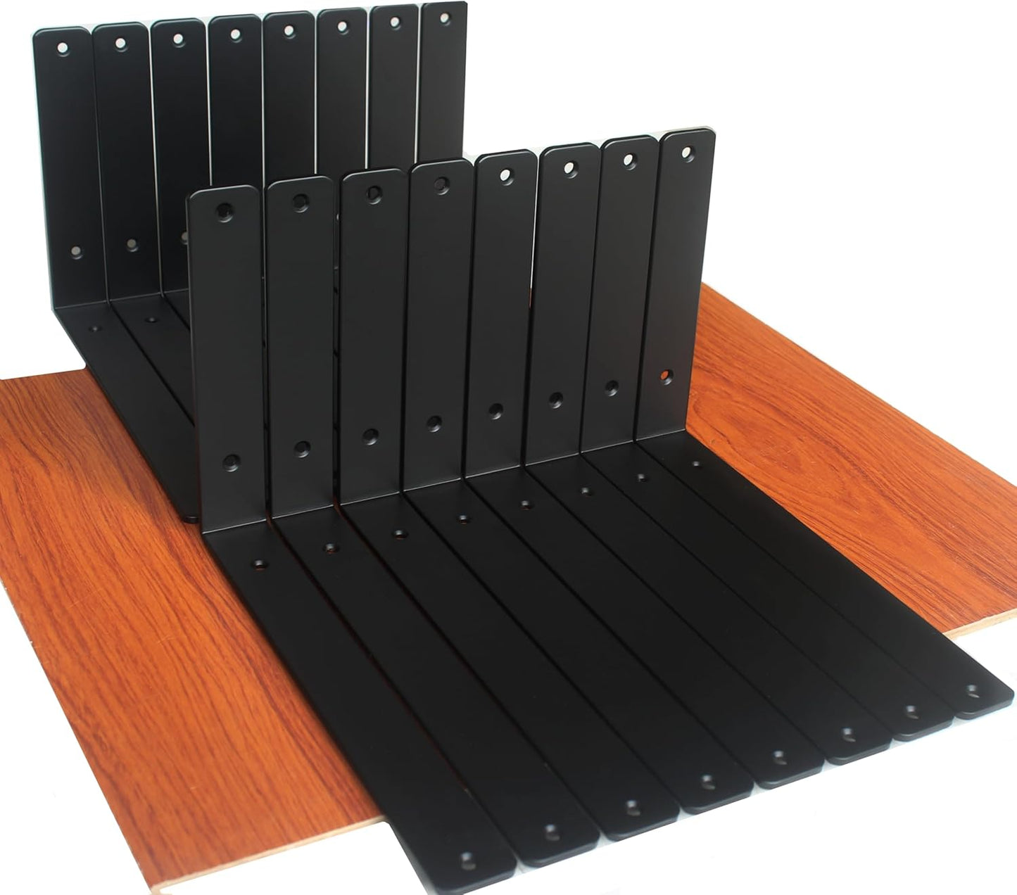 16 Pack Black L Shelf Brackets for Floating Shelves and More