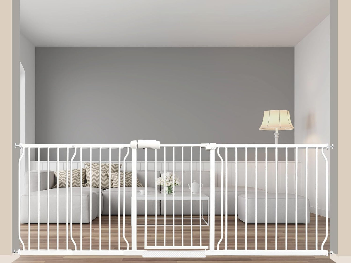 Extra Wide Baby Gate for Stairs & Doorways, No Drilling Needed