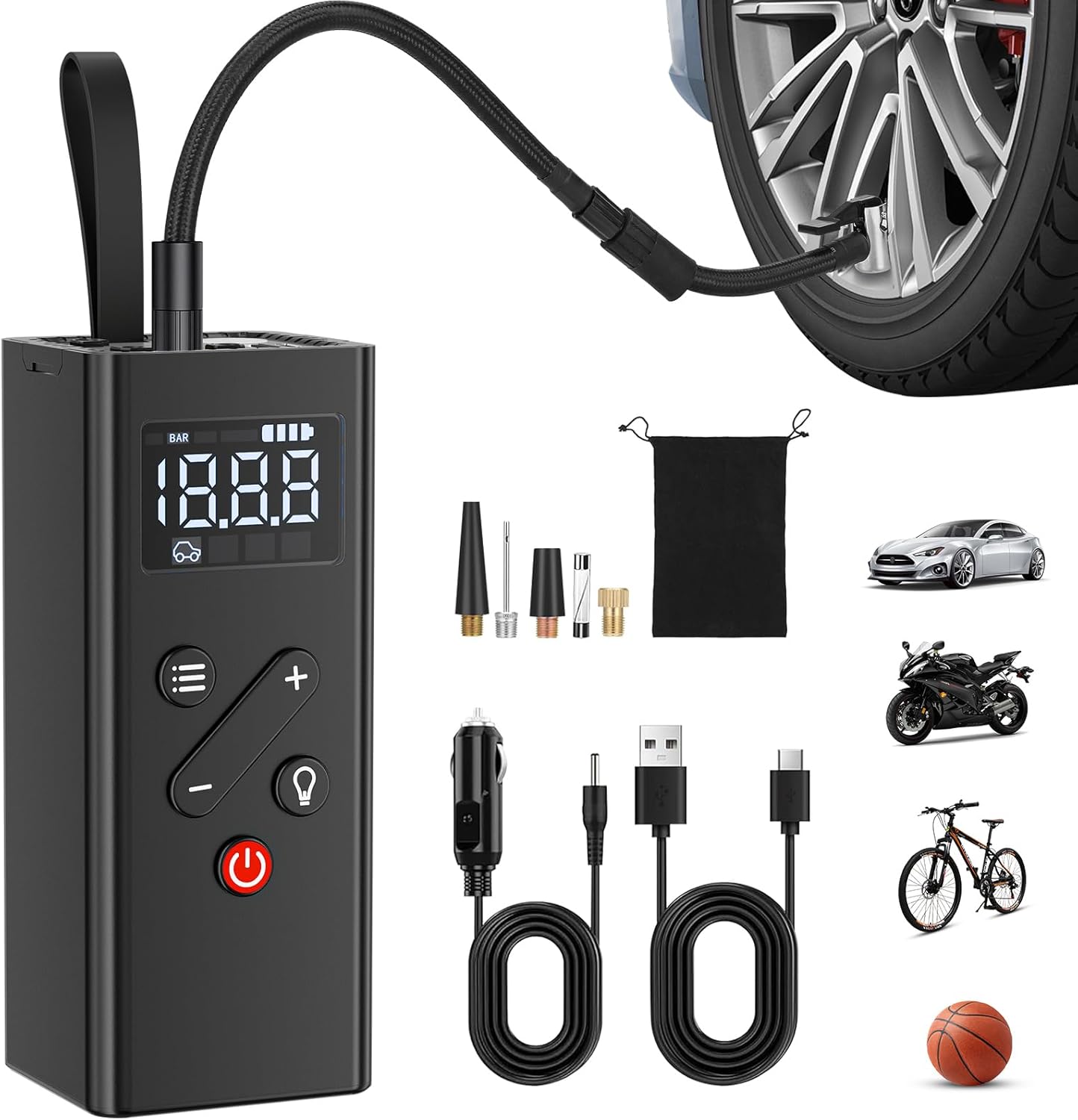 Fast Inflation Power: HUICCN 150PSI Cordless Air Pump