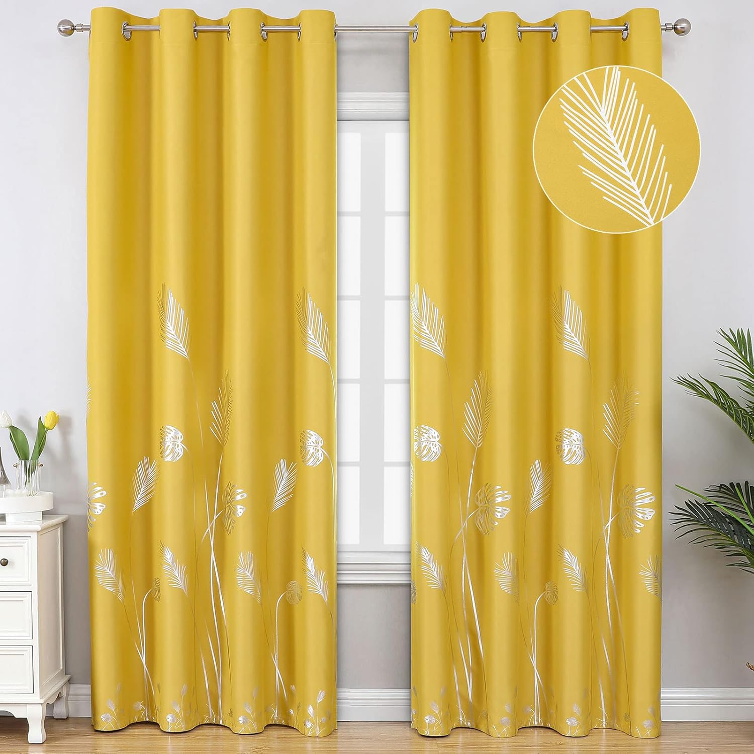 Estelar Textiler Yellow Blackout Curtains for Elegant Living Spaces