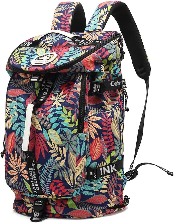 Kalesi Floral Gym Duffle Bag Backpack for Women Waterproof