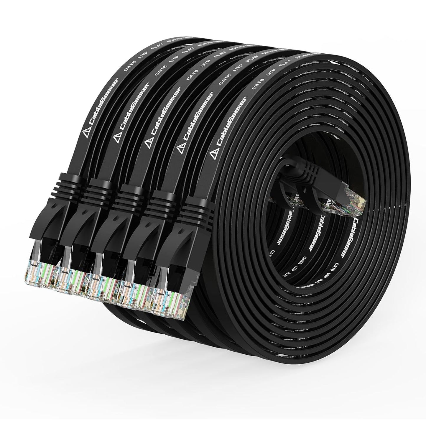 High Bandwidth Cat6 Ethernet 10ft Cables - 5 Pack