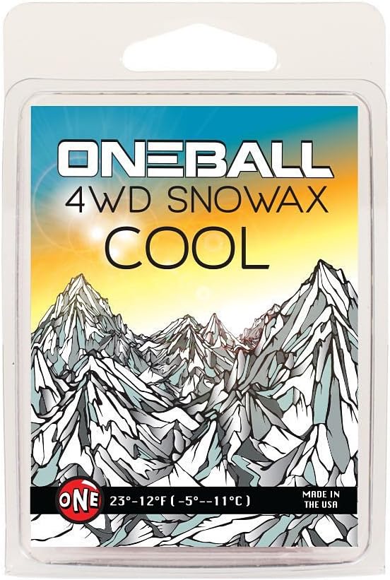 ONEBALL Universal 4WD Snow & Ski Wax 165g Bar - Cool Snow Performance, Tropical Scent
