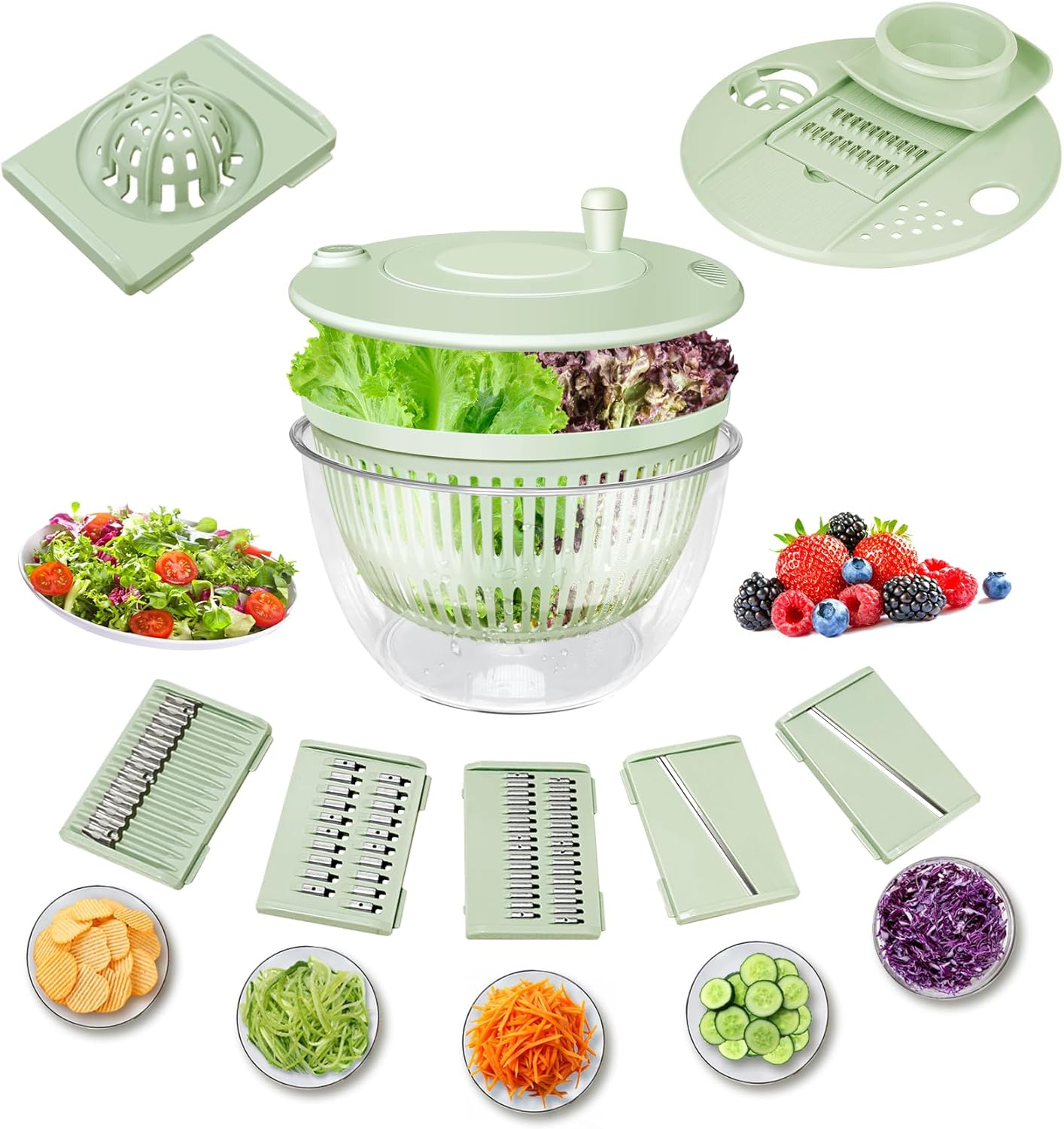 5-in-1 Salad Spinner - Faster Prep Time!